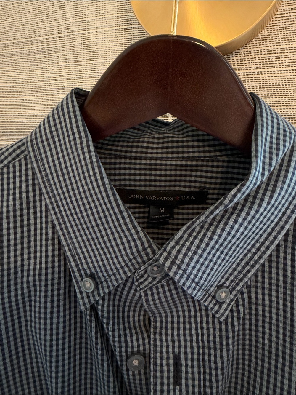 John Varvatos Black & White Gingham Button-Down Shirt